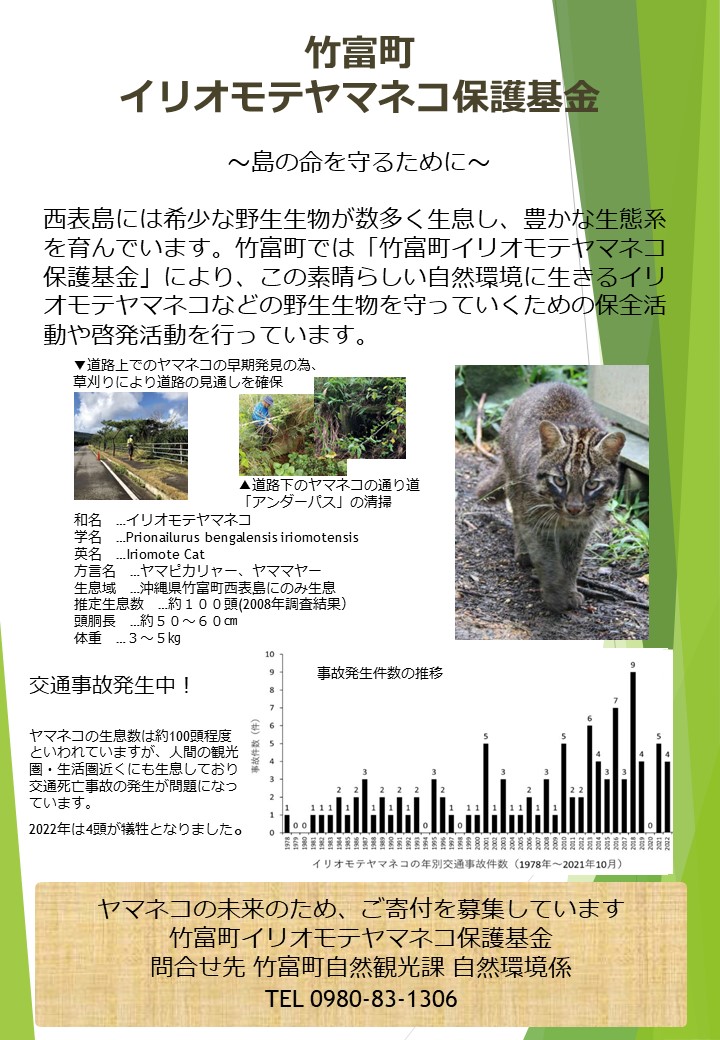 イリオモテヤマネコ保護基金は寄付を募集しています。