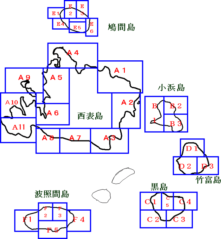 津波浸水区域・津波避難場所・津波避難経路の表示ブロック（竹富町）